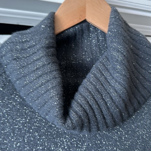 Sparkly silver gray Express turtleneck sweater - Picture 4 of 6